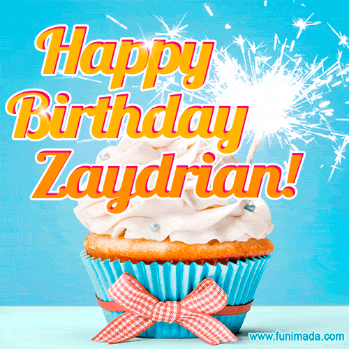 Happy Birthday, Zaydrian! Elegant cupcake with a sparkler.