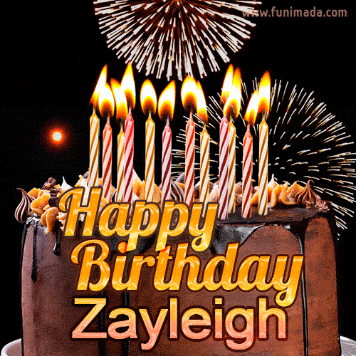 Chocolate Happy Birthday Cake for Zayleigh (GIF)