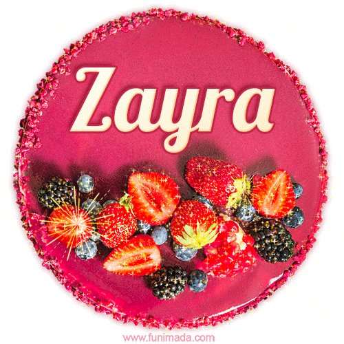 Happy Birthday Cake with Name Zayra - Free Download