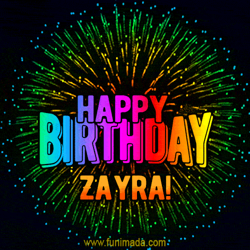 New Bursting with Colors Happy Birthday Zayra GIF and Video with Music