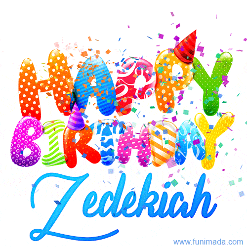 Happy Birthday Zedekiah - Creative Personalized GIF With Name
