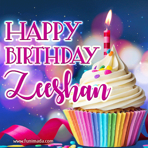 Happy Birthday Zeeshan - Lovely Animated GIF