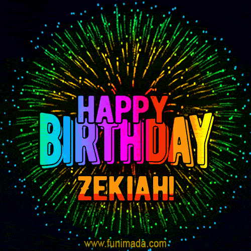 New Bursting with Colors Happy Birthday Zekiah GIF and Video with Music