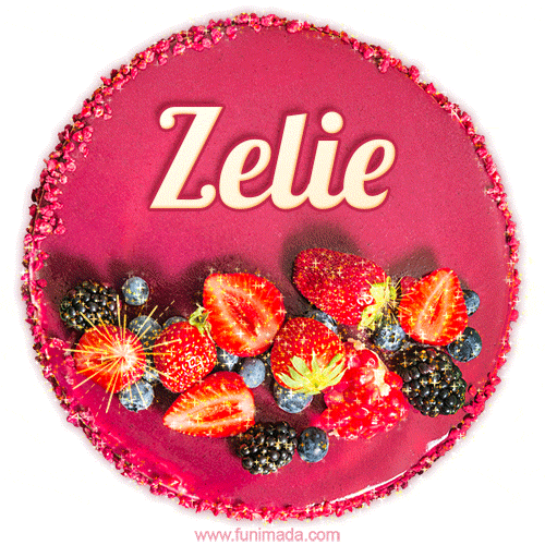 Happy Birthday Cake with Name Zelie - Free Download