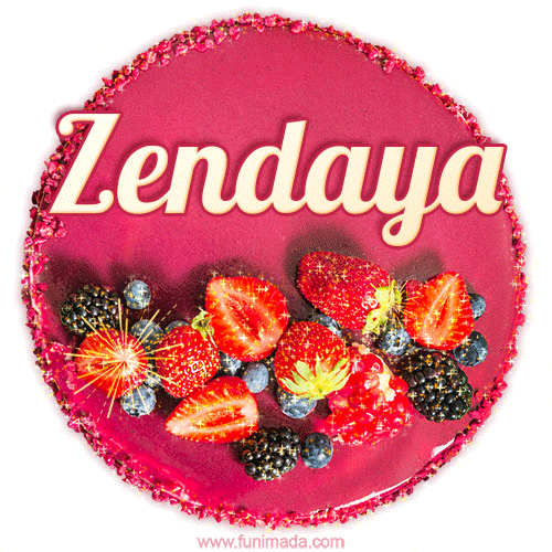 Happy Birthday Cake with Name Zendaya - Free Download