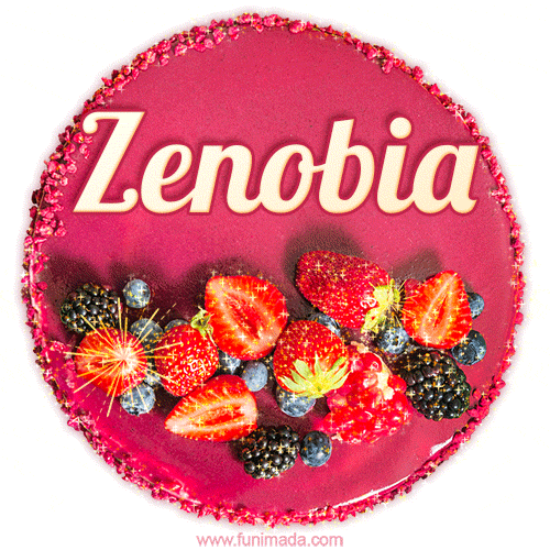 Happy Birthday Cake with Name Zenobia - Free Download
