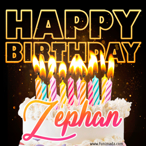 Zephan - Animated Happy Birthday Cake GIF for WhatsApp