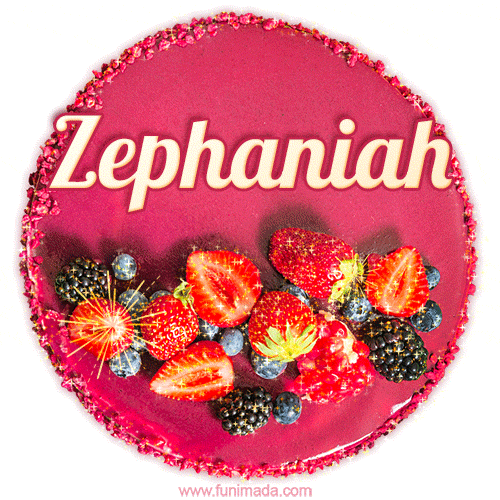 Happy Birthday Cake with Name Zephaniah - Free Download