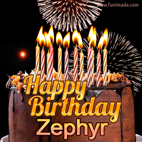 Chocolate Happy Birthday Cake for Zephyr (GIF)