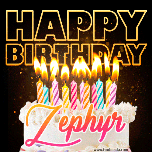 Zephyr - Animated Happy Birthday Cake GIF for WhatsApp