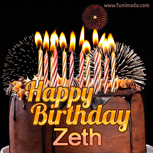 Chocolate Happy Birthday Cake for Zeth (GIF)