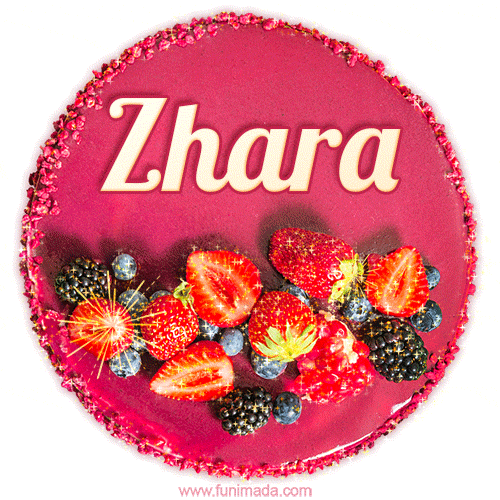 Happy Birthday Cake with Name Zhara - Free Download
