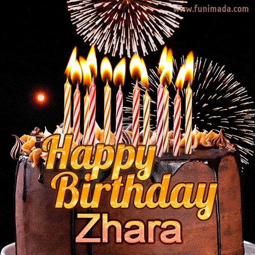 Chocolate Happy Birthday Cake for Zhara (GIF)