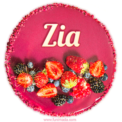 Happy Birthday Cake with Name Zia - Free Download