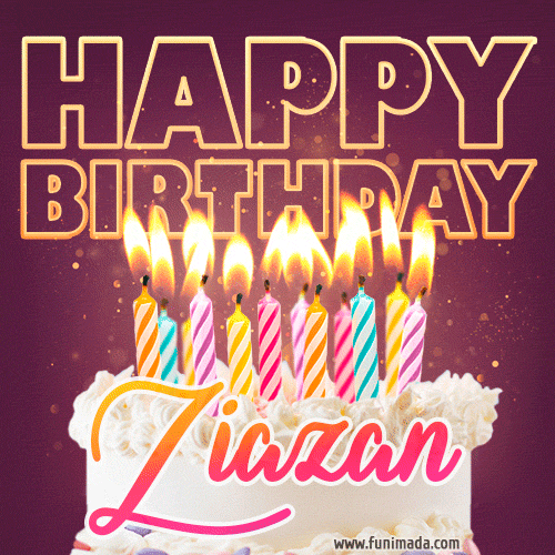 Ziazan - Animated Happy Birthday Cake GIF Image for WhatsApp