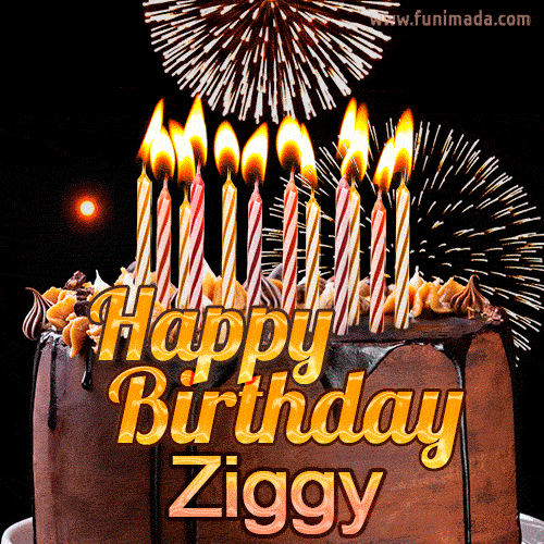 Chocolate Happy Birthday Cake for Ziggy (GIF)