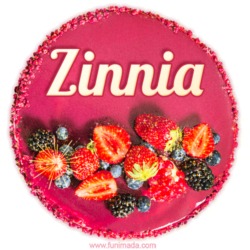 Happy Birthday Cake with Name Zinnia - Free Download