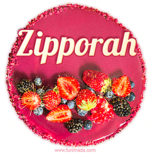 Happy Birthday Cake with Name Zipporah - Free Download