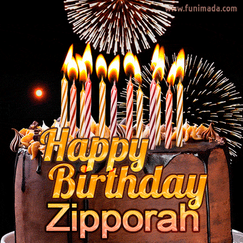 Chocolate Happy Birthday Cake for Zipporah (GIF)