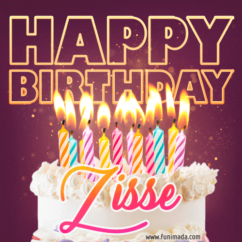 Zisse - Animated Happy Birthday Cake GIF Image for WhatsApp