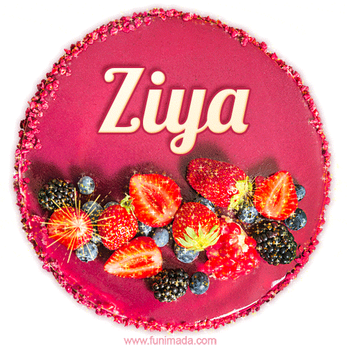 Happy Birthday Cake with Name Ziya - Free Download