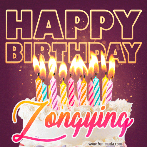 Zongying - Animated Happy Birthday Cake GIF Image for WhatsApp