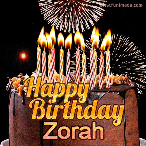 Chocolate Happy Birthday Cake for Zorah (GIF)