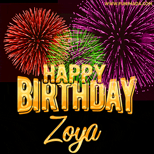 Wishing You A Happy Birthday, Zoya! Best fireworks GIF animated greeting card.