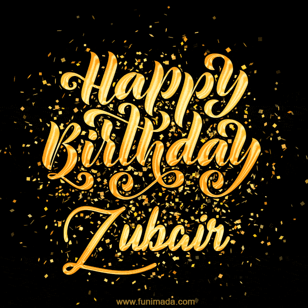 Happy Birthday Card for Zubair - Download GIF and Send for Free