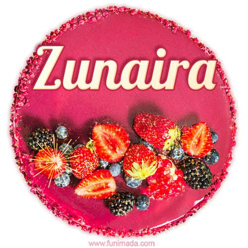 Happy Birthday Cake with Name Zunaira - Free Download