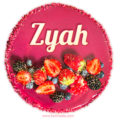 Happy Birthday Cake with Name Zyah - Free Download