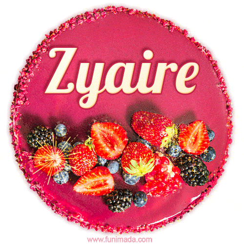 Happy Birthday Cake with Name Zyaire - Free Download