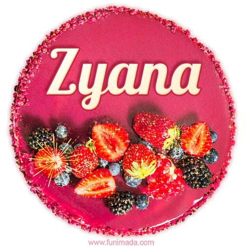 Happy Birthday Cake with Name Zyana - Free Download