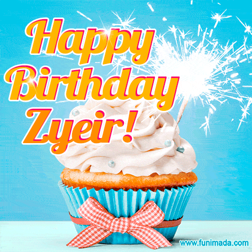 Happy Birthday, Zyeir! Elegant cupcake with a sparkler.