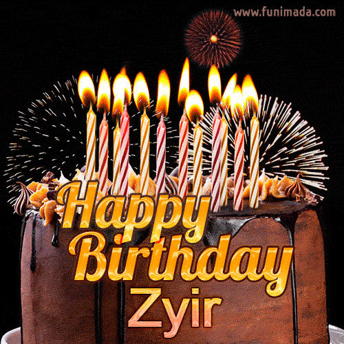 Chocolate Happy Birthday Cake for Zyir (GIF)