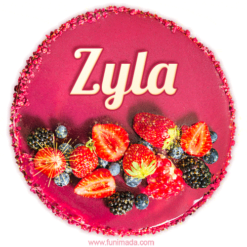 Happy Birthday Cake with Name Zyla - Free Download