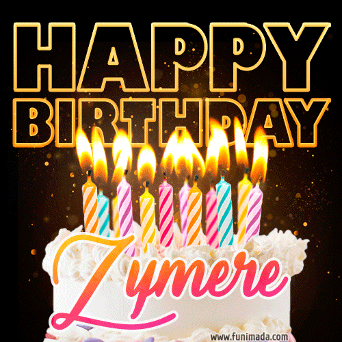 Zymere - Animated Happy Birthday Cake GIF for WhatsApp