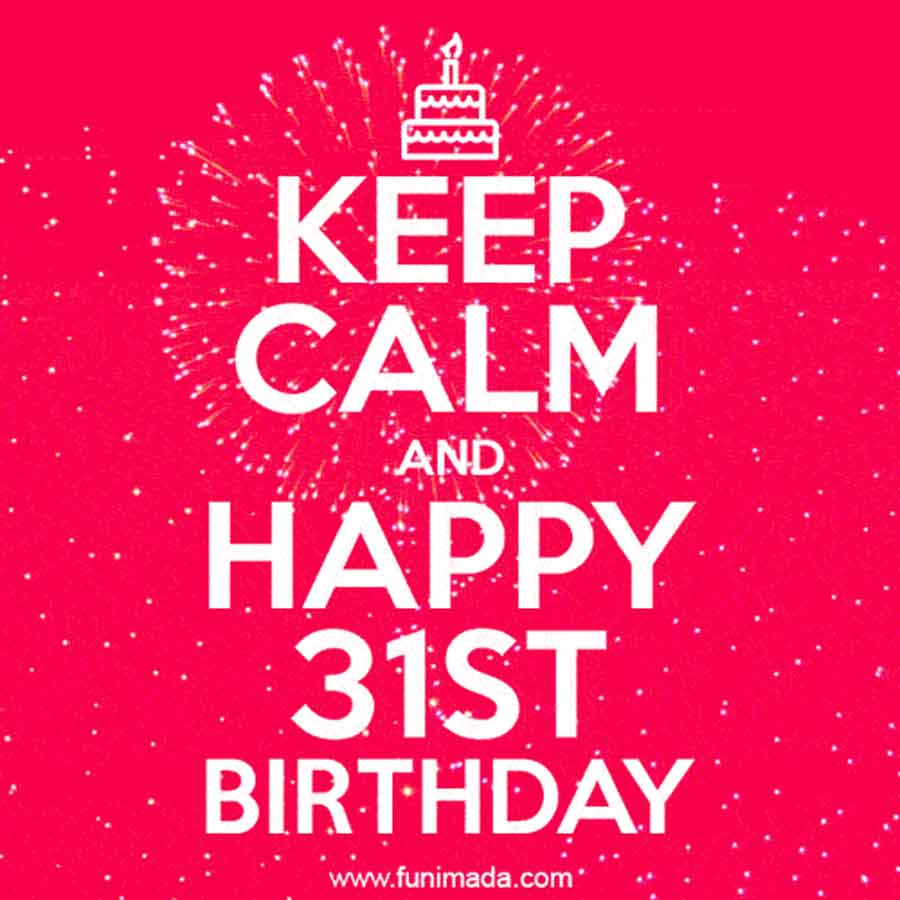 KEEP CALM and Happy 31st Birthday GIF - Download on Funimada.com
