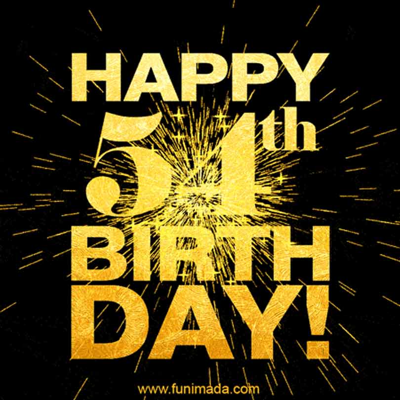 Gold Fireworks 54th Birthday GIF - Download on Funimada.com