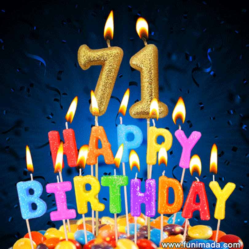 71st Birthday Cake with Candles GIF - Download on Funimada.com
