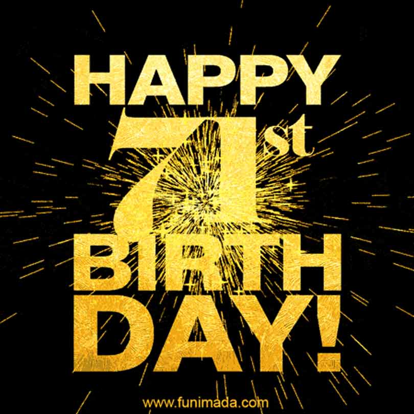 Gold Fireworks 71st Birthday GIF - Download on Funimada.com