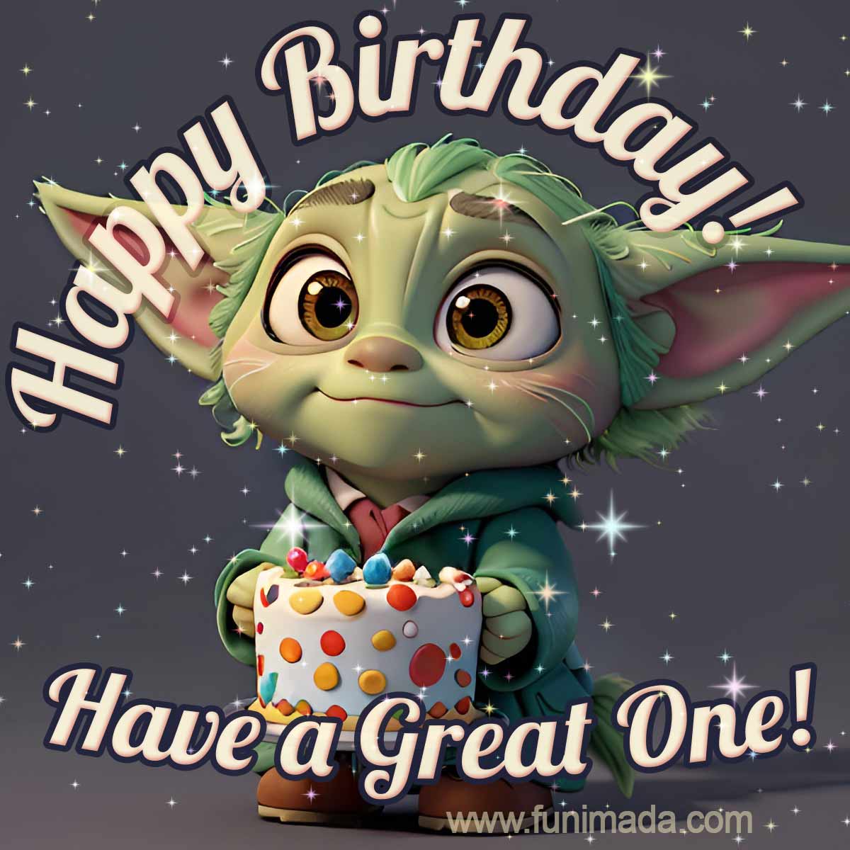 Baby Yoda wishes you a very happy birthday!