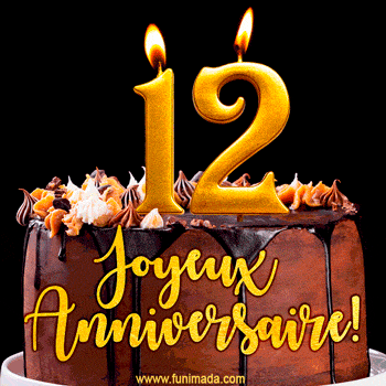 Gâteau d'anniversaire avec bougies GIF – 12 ans