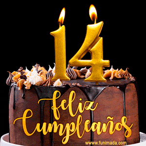 Felices 14 Años - Hermosa imagen de pastel de feliz cumpleaños
