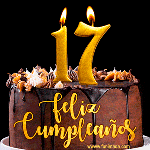Felices 17 Años - Hermosa imagen de pastel de feliz cumpleaños