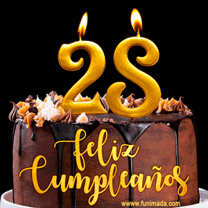 Felices 28 Años - Hermosa imagen de pastel de feliz cumpleaños