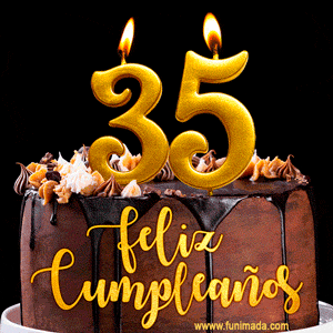 Felices 35 Años - Hermosa imagen de pastel de feliz cumpleaños