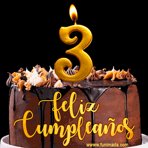 Felices 3 Años - Hermosa imagen de pastel de feliz cumpleaños