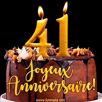 Gâteau d'anniversaire avec bougies GIF – 41 ans