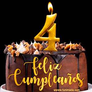 Felices 4 Años - Hermosa imagen de pastel de feliz cumpleaños